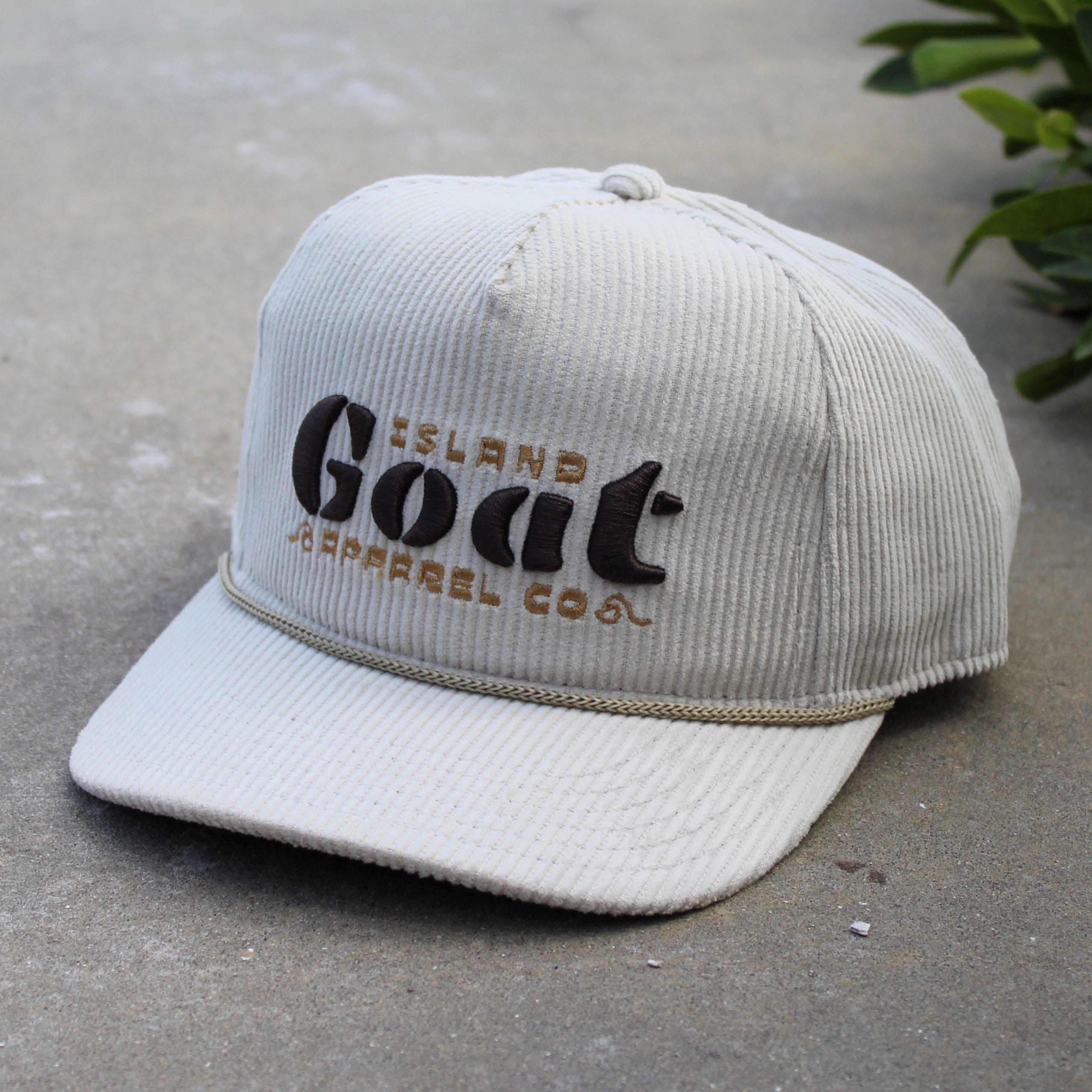 Island Goat | Choppy Seas Corduroy Snapback Rope Hat - Bone