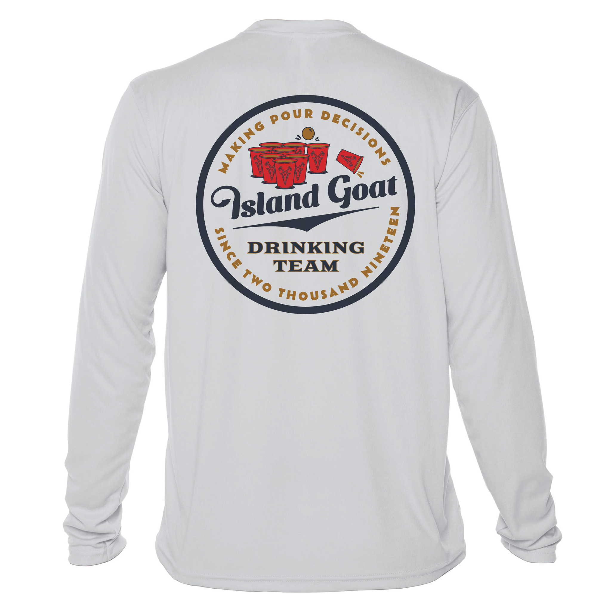 Pour Decisions | Island Goat UPF 50+ Crew Neck Sun Shirt Pour Decisions | Island Goat UPF 50+ Crew Neck Sun Shirt