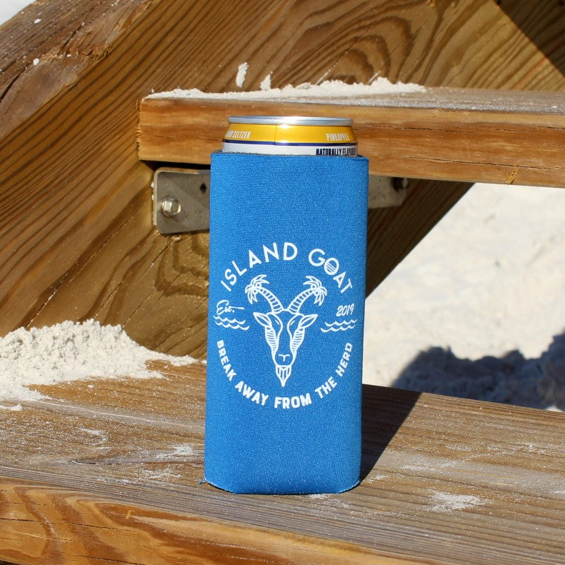 Island Goat  Take 'Er Easy Slim Can Koozie